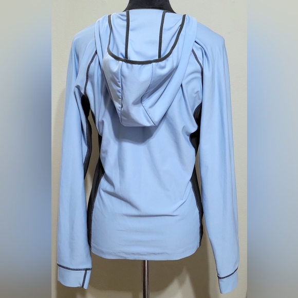 Merrell Opti Wick Hiking Pullover Hooded Blue Gray Active Top Medium - Picture 2 of 10